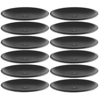 12 Pratos Rasos Redondos de Plástico 26cm Pretos para Lanches Uz Grande para Refeições