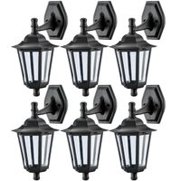 Kit 6 Luminárias Arandelas Pretas de Parede Dital 8x24x37cm Bivolt Lâmpada E27