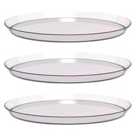 Kit 3 Bandejas Redondas 34cm Glassy Crippa Transparente Servir Restaurante Bar Lanchonete