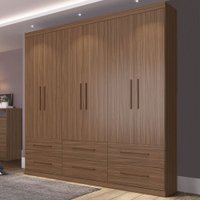 Guarda-Roupa Casal Mad 6 Portas 6 Gavetas Ph1691 Nogueira - Herval