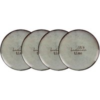 Kit 4 Pratos Rasos Tramontina Churrasco Rustic em Porcelana 28cm Mesa Jantar