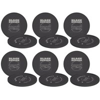 Kit 6 Pratos Rasos Hambúrguer 20cm Tramontina Black Burger Plástico Cinza