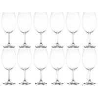 Conjunto 12 Taças de Vinho Tinto 580ml Cristal Degustação Lyor Sommelier Crystalite Bohemia Linha Sylvia