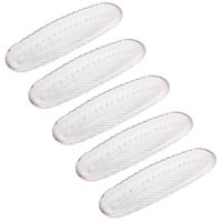 Kit 5 Pratos de Cristal Leaf 39x14cm Lyor Travessa Bandeja Pães Doces Hotel Pousada