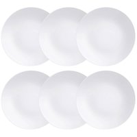 Kit 6 Pratos Rasos Porcelana Leonora Tramontina 25cm Branco Mesa Posta Cozinha Restaurante
