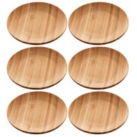 Kit 6 Pratos de Bambu 11cm Petiscos Aperitivos Entradas Mesa Posta Eventos Verona Lyor