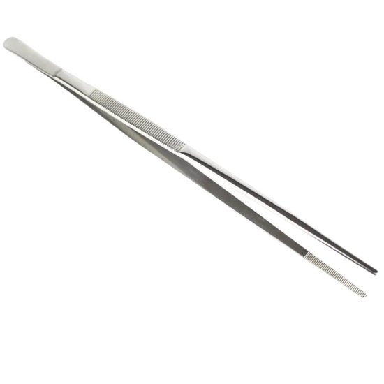 Pinça Culinária 30cm Inox Lyor Pegador Cozinha Profissional Com Serrilha Reta Alimentos