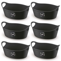 Kit 6 Cestos Batata Frita Preto 28x12cm Restaurantes Bares Lancherias Plus M Uz Utilidades