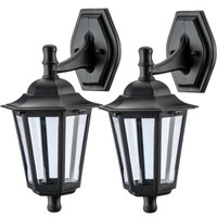 Kit 2 Arandelas Pretas de Parede Bivolt 37cm Lente Transparente Luminárias