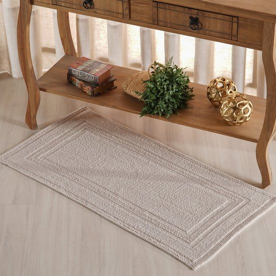 Tapete Nobile Jacquard 100% Algodão 1300g/m² 50x100cm Marfim