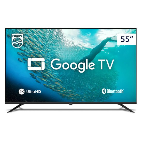 TV 55 Philips Smart 4k Google TV Voz 55PUG7019 - Preto
