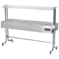 Buffet Aquecido Gastromaq Cromado 10 Cubas Tampa Inox Cobertura Vidro 127V BTE 10 ST G2 CR IV
