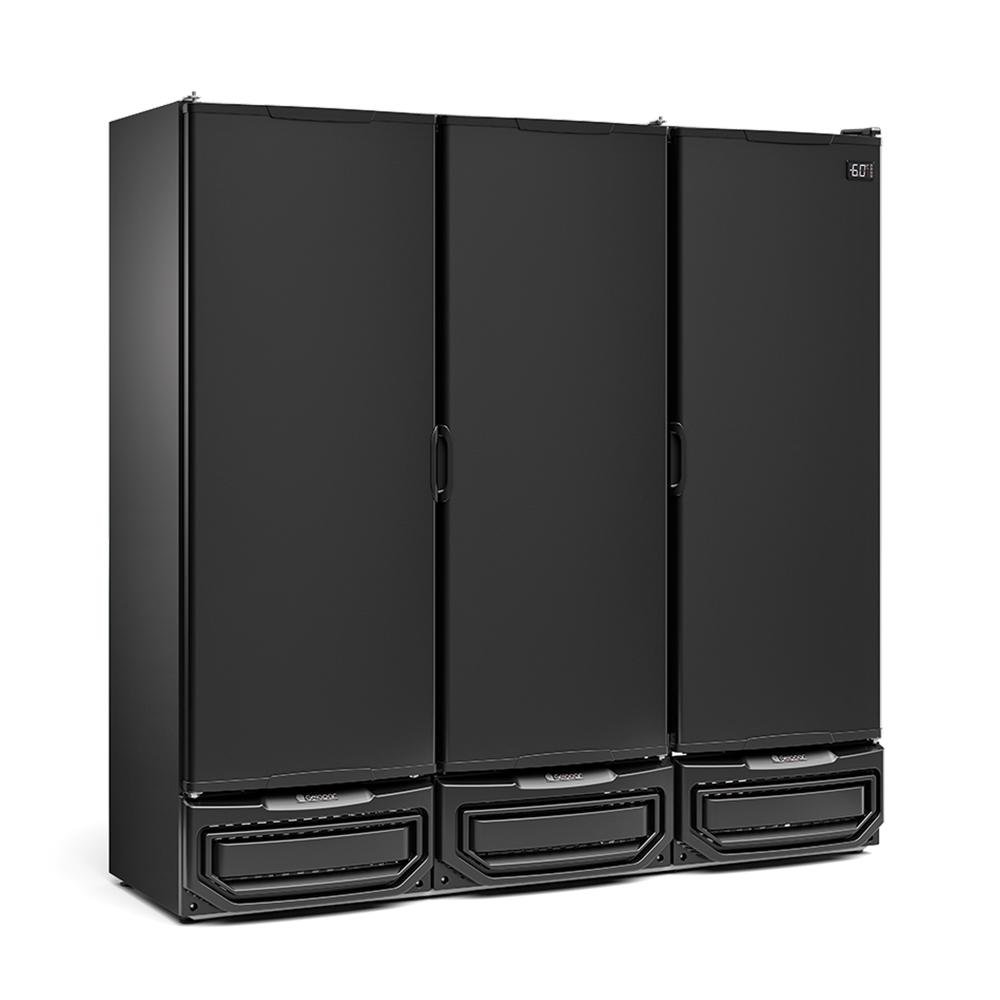 Geladeira/refrigerador 1468 Litros 3 Portas Preto Porta de Chapa - Gelopar - 110v - Gcbc-1450cpr