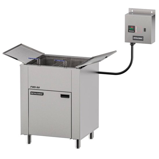 Fritadeira Elétrica Metalcubas Zona Fria de Óleo 60 Litros 2 Cestos Grandes Trifásico 220V FOEI 60 CG