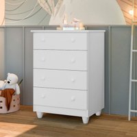 Cômoda Infantil Lara 4 Gavetas Branco - J&a Móveis