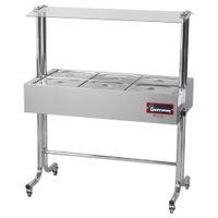 Buffet Aquecido Gastromaq Cromado 6 Cubas Tampa Inox Cobertura Vidro 220V BTE 6 ST G2 CR IV