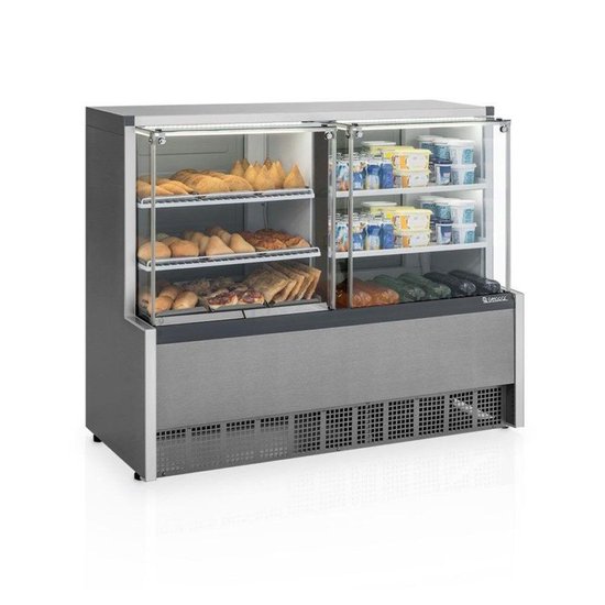 Vitrine Expositora Quente e Fria 140 cm 50-60Hz 220V Gelopar GQRA-140R CC