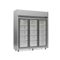 Refrigerador Expositor Vertical 1200 Litros Inox 220V Gelopar GEAS-3P TI