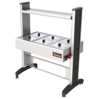 Buffet Aquecido Gastromaq Super Luxo Inox 6 Cubas Tampa Vidro Cobertura Inox 220V BTE 06 SL AI PT VI