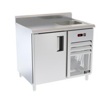Balcão Congelados Venâncio 100cm Linha Prime Exterior Inox Interior Aluzinco Borda Espelhada com Cuba 220V PCCH10-42272