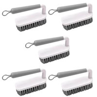 Kit 5 Escovas para Lavar Piso Calçado Roupa Escovão Anatômico Flow Bege Cerdas Resistentes