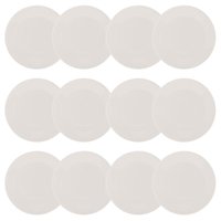 12 Pratos de Sobremesa Porcelana 20,5cm Clean Lyor Restaurante Eventos Mesa Posta