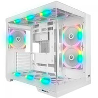 Gabinete Gamer Redragon Wideload Pro Branco Vidro Temperado Sem Fan Mid Tower ATX - CA-604W-PRO