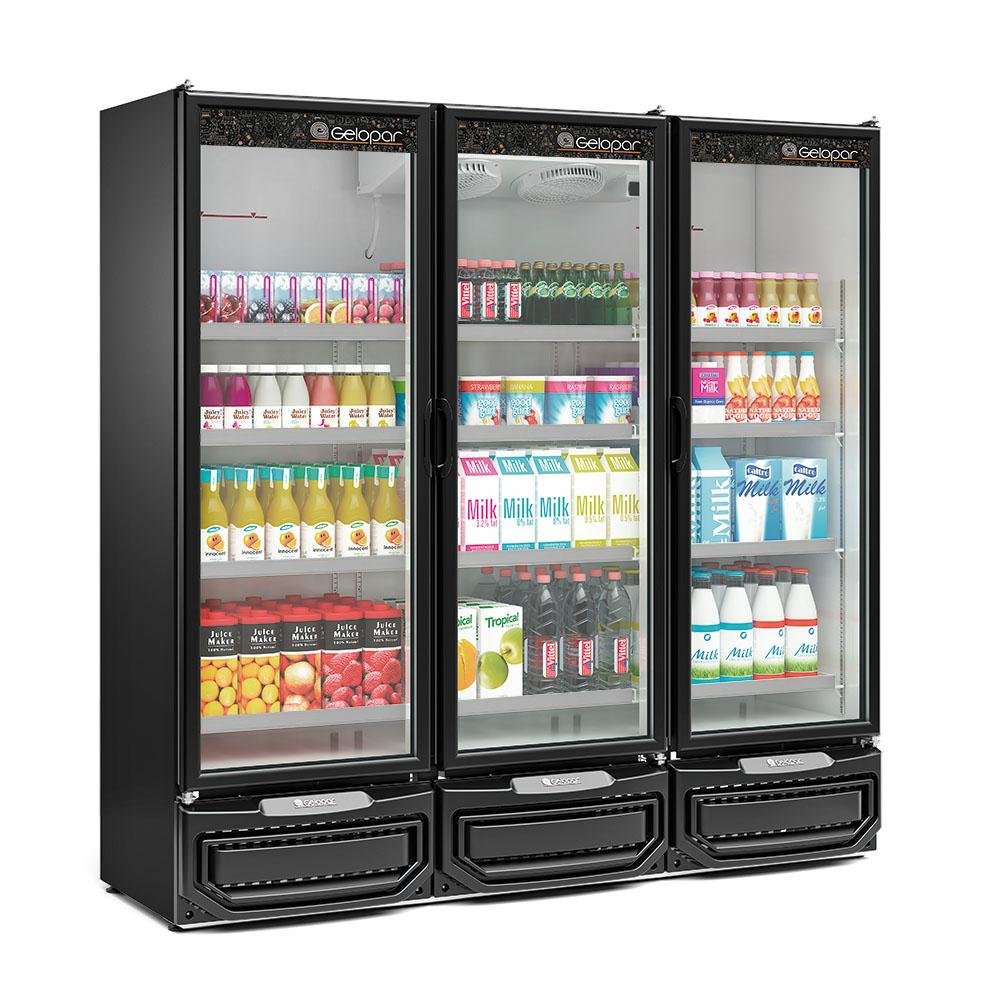 Geladeira/refrigerador 1468 Litros 3 Portas Preto - Gelopar - 110v - Gcvr-1450pr