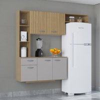 Cozinha Poquema Suspensa Com Balcão Isis - Damasco/Off White