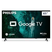Smart TV Philips 65 4K Google TV Comando de Voz - Preto
