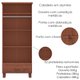 Guarda Roupa 2P 1G Madeira Maciça 81 cm 1140 Imbuia Milani Store