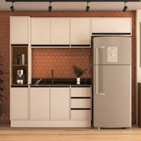 Cozinha Completa Koya 8 Portas 3 Gavetas Branco/Creme - Politorno