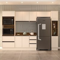 Cozinha Completa Koya 10 Portas 4 Gavetas Branco/Creme - Politorno