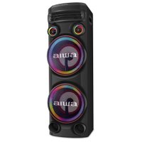 Torre de Som Aiwa T2w-02 2300w 2woofers10 Bluetooth Rgb Usb Fm Dj