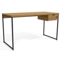 Mesa Escrivaninha 1 Gaveta 136 cm LI003X005 Freijo Preto Fosco KPB