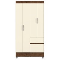 Guarda Roupa 102 cm 4 Portas PLUS 10090 Imbuia Champanhe VLR