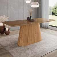 Mesa de Madeira Olívia 200 Cm com Vidro Nature - Henn
