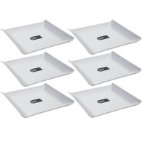 Kit Com 6 Pratos 16cm Quadrados Coza Cosy Servir Frutas Sorvete Frios Pequenos Casual