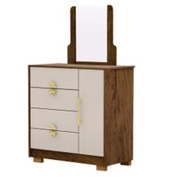 Comoda Com Espelho 4 Gavetas 1P 93 cm BEL Imbuia Fendi VLR