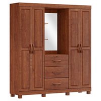 Guarda Roupa Capela Madeira Maciça 4P 3G 183 cm 1143 Imbuia Milani Store