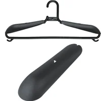 Kit 100 Ombreiras para Cabides Pretos Resistentes Plásticos