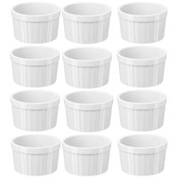 12 Ramekins Brancos 220ml Molheira Sobremesa Petiscos Uno Co