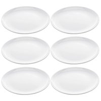 Kit 6 Pratos Brancos Rasos 25cm Melamina Refeição Redondos Lisos Milão Lyor
