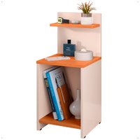 Mesa Cabeceira Nicho Porta Objetos Prateleira Organizadora Mesinha Lateral Decoração Quarto Off White/Cinamomo - RPM