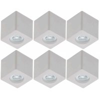 6 Spots Sobrepor Quadrado Branco MR16 Luminária LED Teto Bei