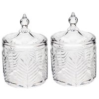 Kit 2 Potiches de Cristal com Tampa 10x15cm Bomboniere Balei