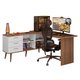 Escrivaninha Em L Mesa Para Computador Gamer 3 Gavetas Branco/Rustic Lisboa Madesa