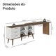 Escrivaninha Em L Mesa Para Computador Gamer 3 Gavetas Branco/Rustic Lisboa Madesa