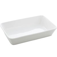 Refratário de Porcelana 26x17cm Travessa Branca Assadeira Retangular Gratinados Sobremesas Línea Lyor