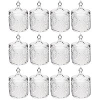 12 Potiches com Tampa Cristal Lembrancinha Bomboniere Baleir